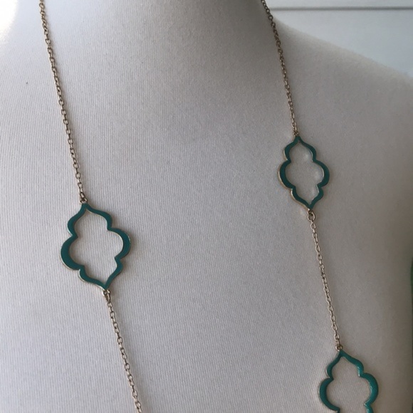 Gold + Turquoise Necklace NWT - Picture 6 of 6